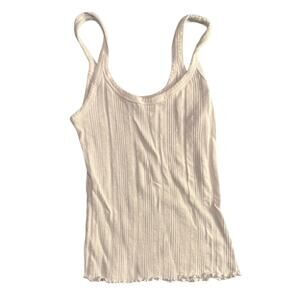 Ambiance White Ribbed Tank Top